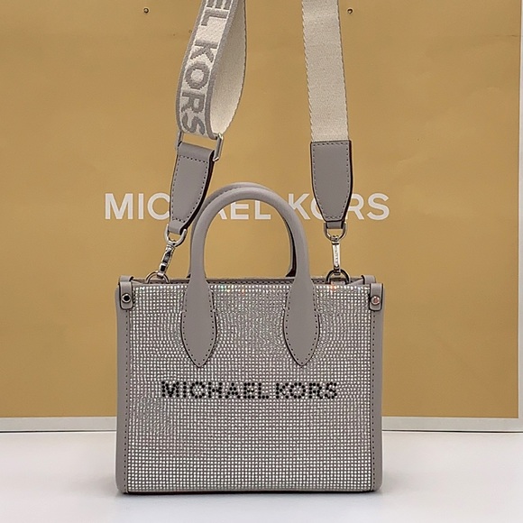 MICHAEL KORS MIRELLA XSMALL SHOPPER CROSSBODY PEARL GREY COLOR - Picture 3 of 16